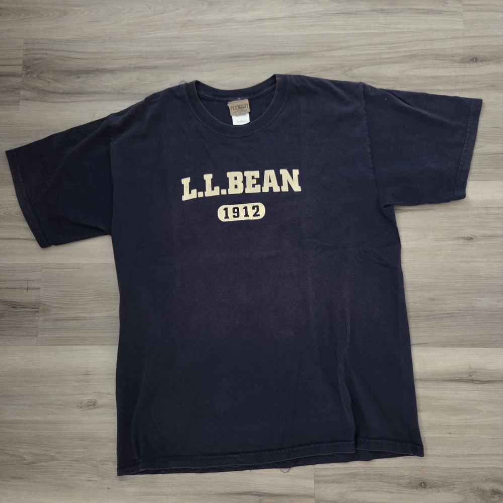 VTG 00s LL Bean Classic Logo Essential T Shirt Adult Large Navy Blue